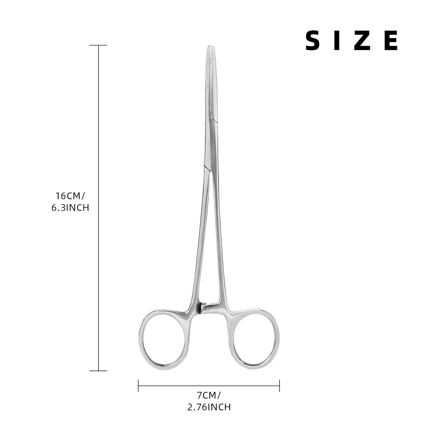 SF 6.3inch Fishing Hook Remover Fly Fishing Forceps Hemostats Straight Stainless Steel Silver Fishing Pliers 1Pcs