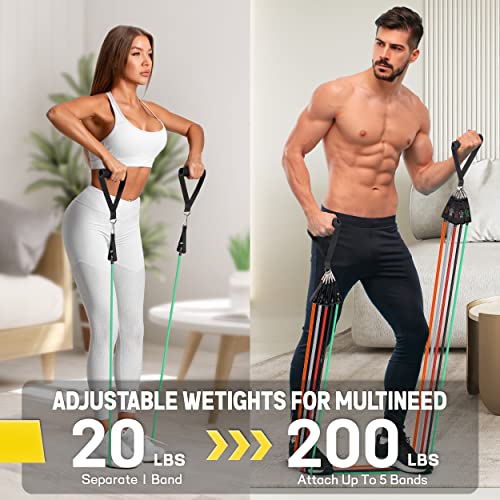 Resistance Bands, Resistance Band Set, Workout Bands, Exercise Bands for Men and Women, Exercise Bands with Door Anchor, Physical Therapy, Shape Body