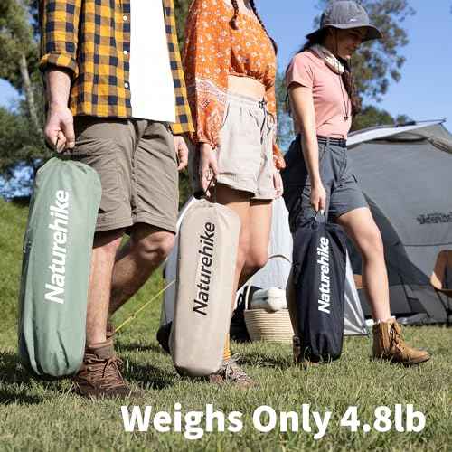 Naturehike Ultralight Camping Cot, Easy to Assemble Folding Tent Cot, Compact & Protable Camping Bed for Camping, Mountaineering, & Hiking, Supports 330lbs with Carry Bag, GreenWild Dark Black