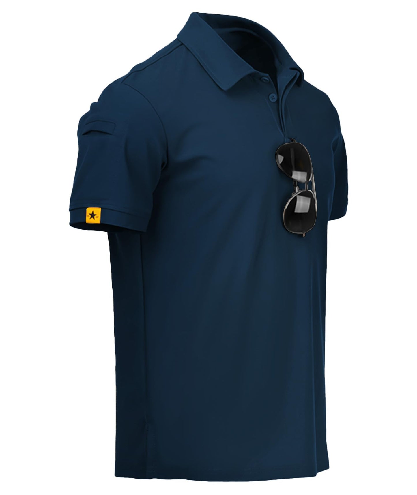 ZITY Mens Polo Shirt Short Sleeve Sports Tactical T-Shirt Athletic Golf Polos Daily Casual Stylish Collared Shirts for Men Navy Blue XX-Large