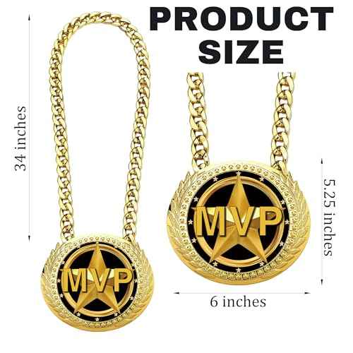 Greatest of All Time Turnover Chain - 6" Big Gold Awards Medal Goat Trophy Necklace Champion Chain for Football Fantasy Basketball Soccer Sports Achievements MVP Turnover Chain Athlete Prize Gifts