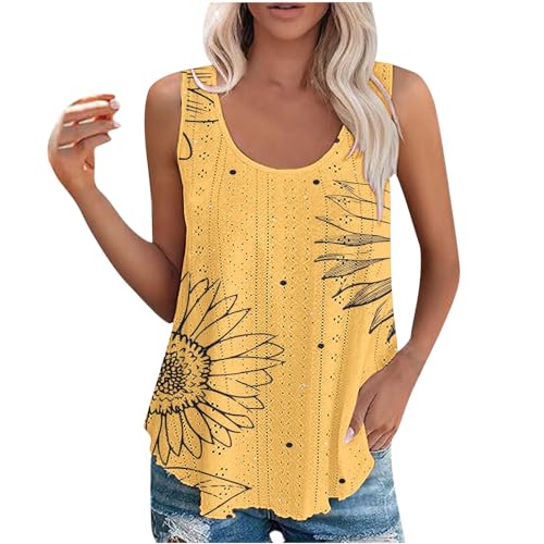 Generic Women T Shirts Clearance Funny 2x Shirts for Women Plus Size Clearance White Tank Tops Women Pack Womens Summer Tops Size Small Fitted White Tank Tops for Women, XX-Large, A1_yellow