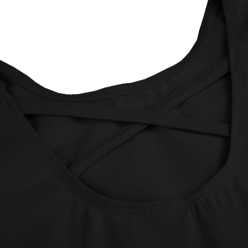 Stelle Ballet Leotards for Girls Dance Dress Criss-Cross Back (BK,4-5T)