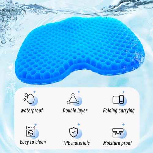 Kayak Seat Cushion - Blue Cooling Gel Kayak Accessory Removable Waterproof Cover | Comfort for Kayak Seats, Fishing, Car seat£¬Office Chair & Outdoor Use