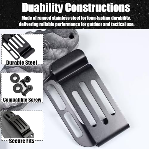 Metal Belt Clip for Kydex Holster & Knife Sheath - Adjustable Tactical Carry