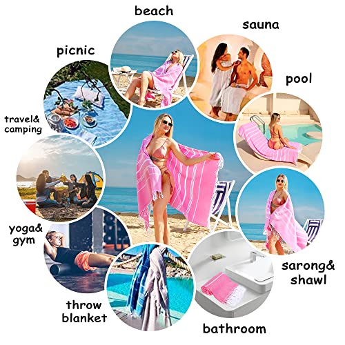 Beach Towel 2 Pack,Sand Free Beach Towels Oversized 39 x 72,Turkish Beach Towel Quick Dry Towel,Lightweight Pool Towels for Adults Travel Towel,Super Absorbent Towels Beach Essentials