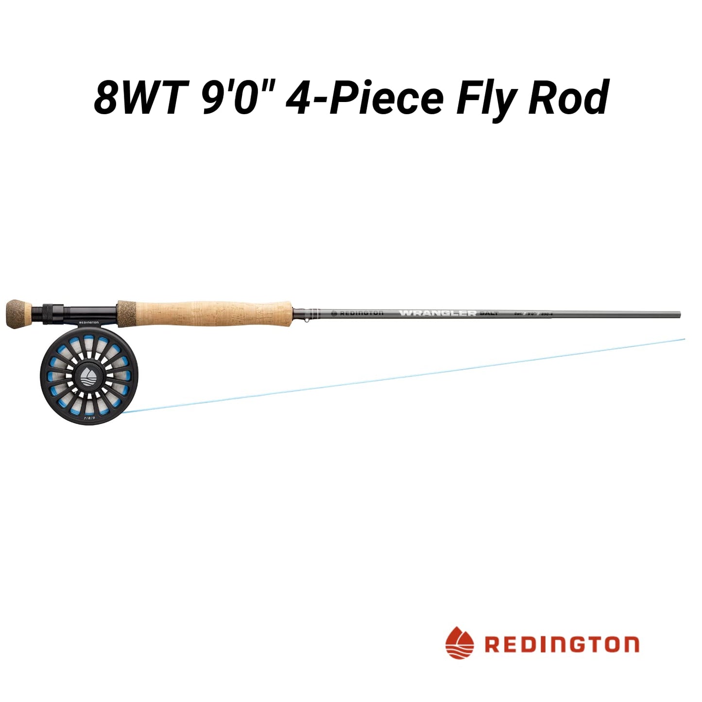 Redington Wrangler Salt Fly Fishing Kit, 8 Weight 9 Foot Rod, Crosswater Reel, Fly Line, Leader, & Carrying Case