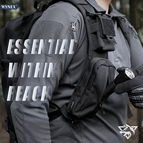 WYNEX Molle Accessories Pouch of Double Zipper Pocket Version, Backpack Strap Pouch Shoulder Strap Molle Attachment Tactical Accessories Bag Shoulder Starps Zipper Pocket Additional Phone Holder