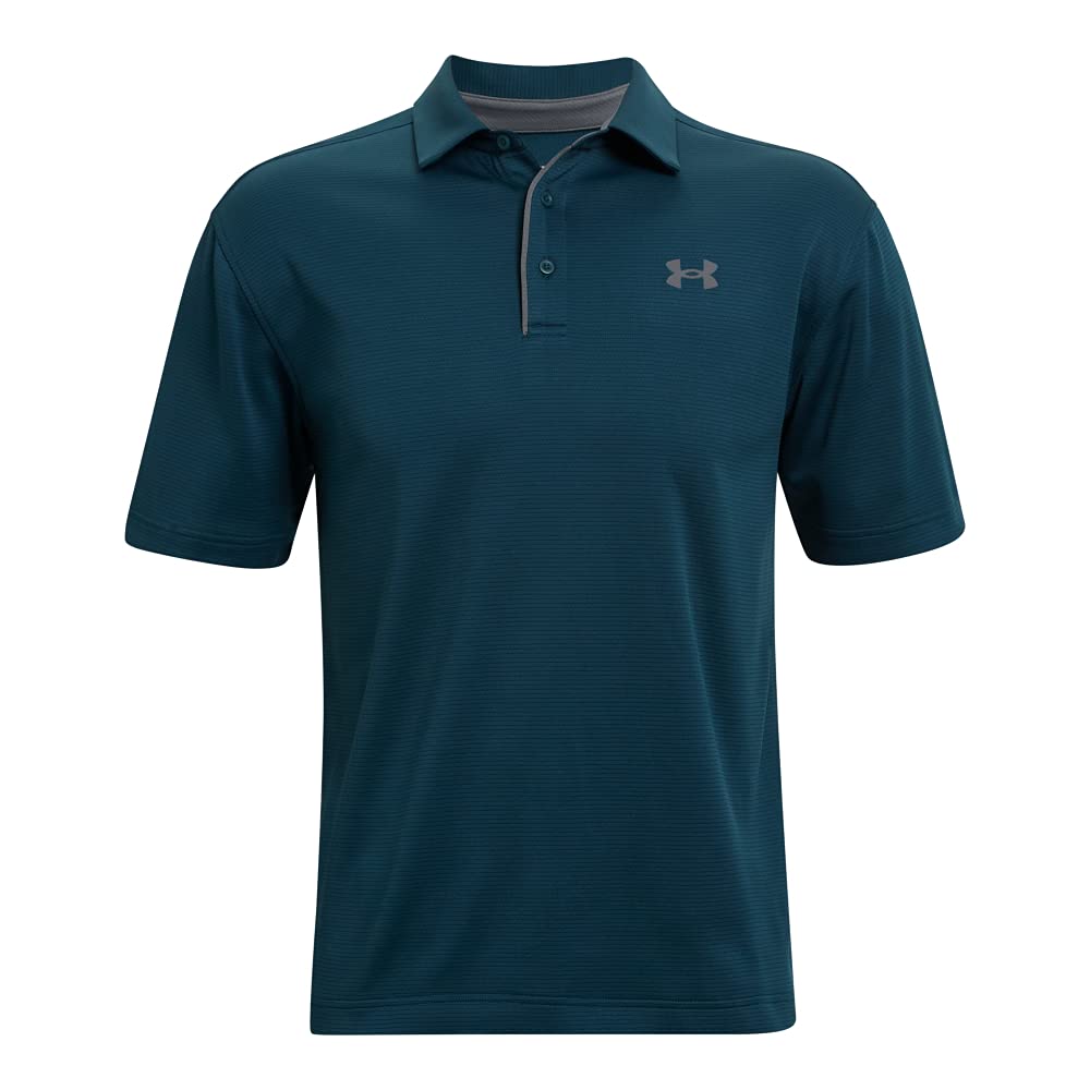 Under Armour Men's Tech Golf PoloDISC, Blue Note (413)/Pitch Gray, Medium
