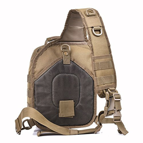 REEBOW GEAR Tactical Sling Bag Military Single Shoulder Backpack Pack Range Bags Tan