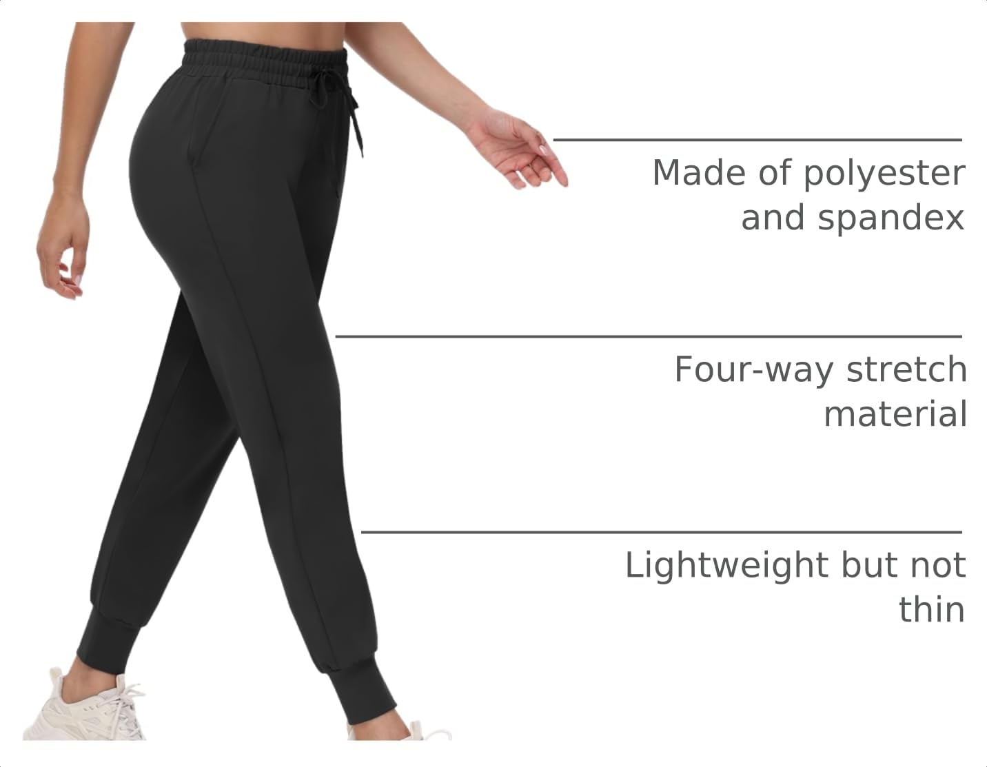 CAMPSNAIL Joggers for Women with Pockets - 27" Womens Sweatpants Yoga Lounge Relaxed-fit Pants for Workout Running
