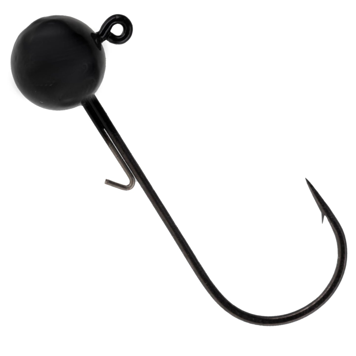 Reaction Tackle Ball Jig Heads - Round Head Jigs for Bass, Walleye, Crappie and Panfish - Soft Plastic Jig Heads for Freshwater and Saltwater - 3/8 Oz - 3/0 Hook Black (10-Pack)