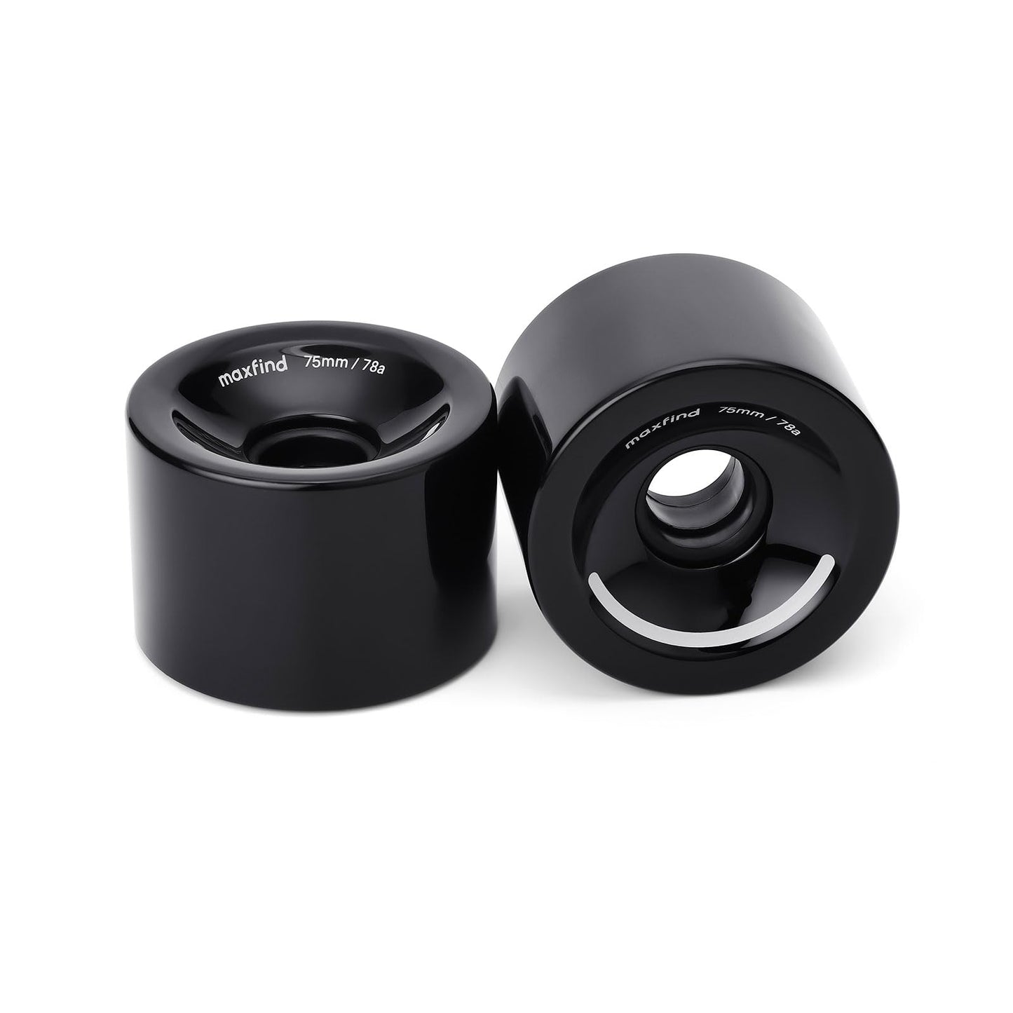 maxfind 75mm 78A Skateboard Wheels, Soft PU Longboard Wheels for Cruiser, Carving and Electric Skateboard, Set of 4