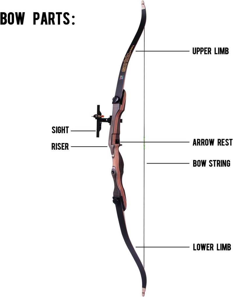 Recurve Bow and Arrows Kit for Beginners | 48-70 Inch Wooden Takedown Archery Set for Adults & Youth