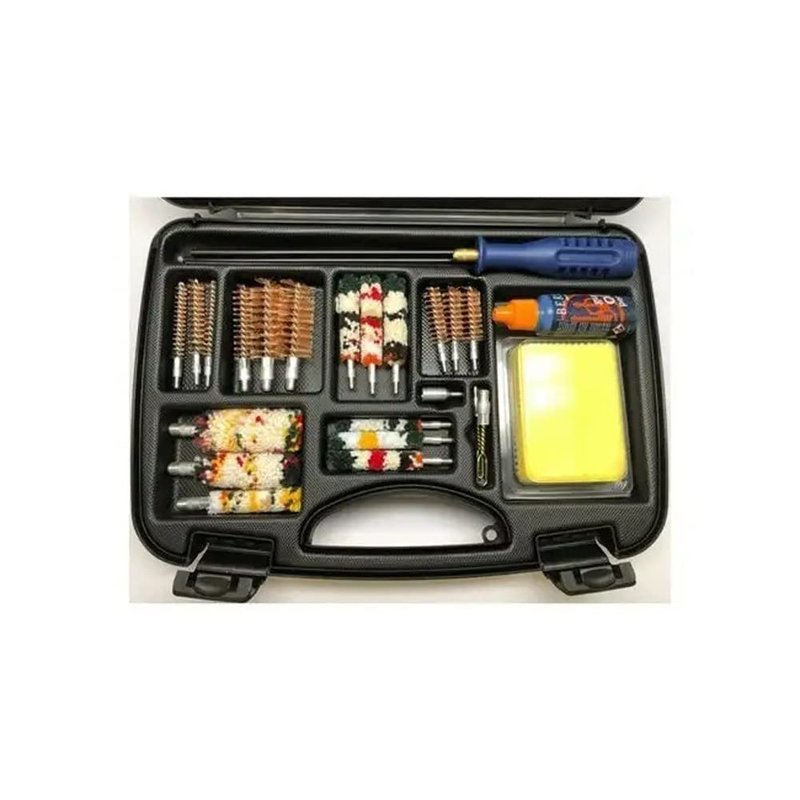 Beretta Universal Firearm Cleaning Kit, Black Case, for Shotguns, Pistols, Hunting Firearm, Includes Rotary Rod, Cleaning Oil, Cotton, Copper, Wool Brushes (E02851)