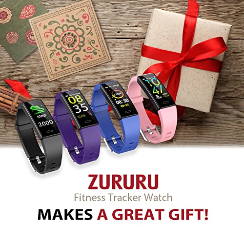 ZURURU Fitness Tracker with Blood Pressure Heart Rate Sleep Health Monitor for Men and Women, Upgraded Waterproof Activity Tracker Watch, Step Calorie Counter Pedometer Purple