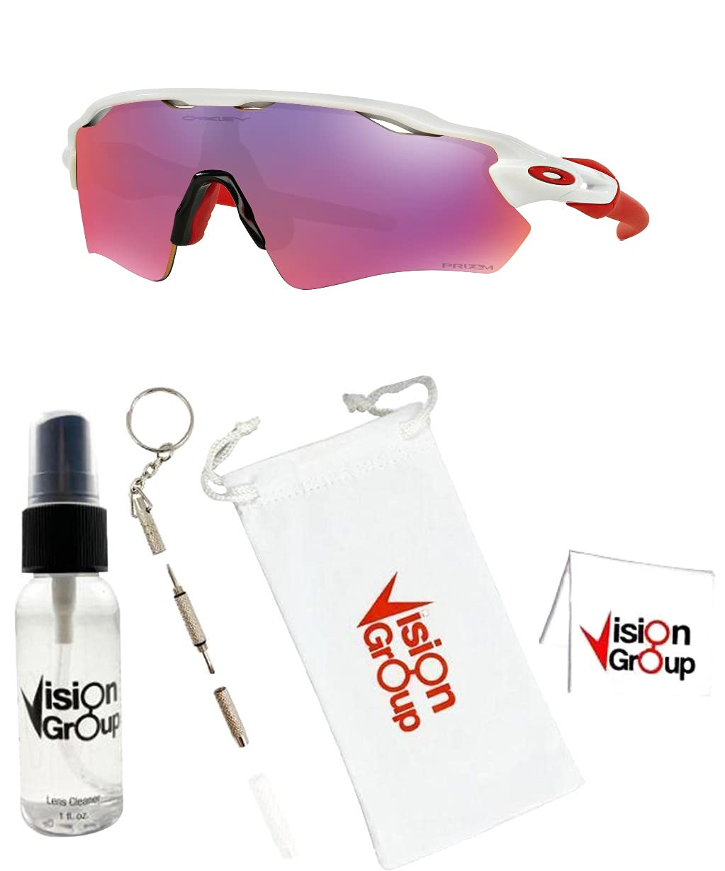 Oakley OO9208 Radar Ev Path Sunglasses+ Vision Group Accessories Bundle(Polished White/Prizm Road (920805) mens