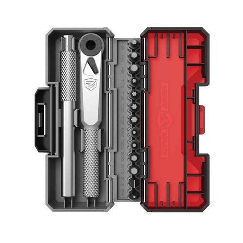 Real Avid X3 Ratcheting Screwdriver Set with 13 Bits, 3-in-1 Driver, T-handle & Extension - Includes 4 Hex 4 Torx 3 Metric 4 Standard Hex & Phillips