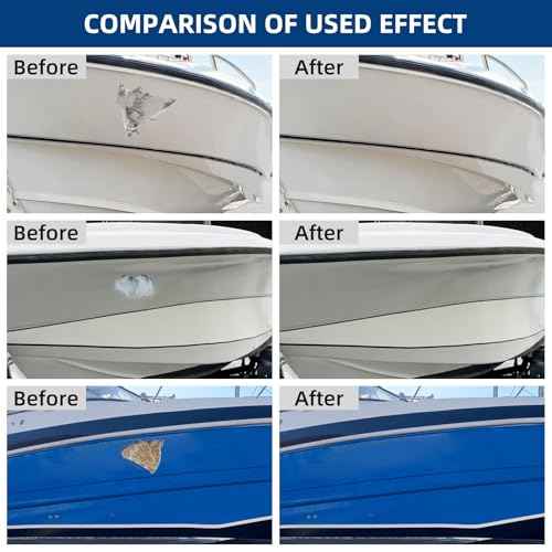 Fiberglass Boat Repair Kit (Color Match), Gel Coat Repair Kit for Boats, Marine Fiberglass Repair Kit for Boats, Epoxy Filler for Boats, Fiberglass Repair Kit Fix Holes Chips Pits Cracks