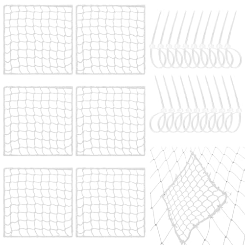 GliCraft White 12x12 Inch Sports Net Repair Kit with 6 Pcs & 100 Zip Ties