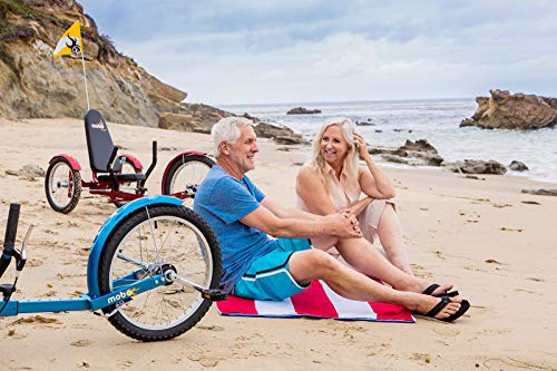 Mobo Cruiser Triton Pro Recumbent Trike. Adult Beach Cruiser Tricycle for Women & Men. Petal 3-Wheel Bike , Red, 28 x 29 x 48 inches (61” extended)