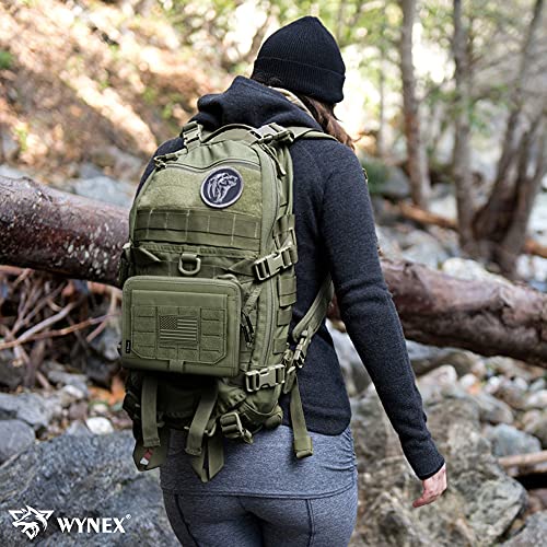 WYNEX Tactical Folding Admin Pouch, Molle Tool Bag of Laser-Cut Design, Utility Organizer EDC Medical Bag Modular Pouches Tactical Attachment Waist Pouch Include U.S Patch