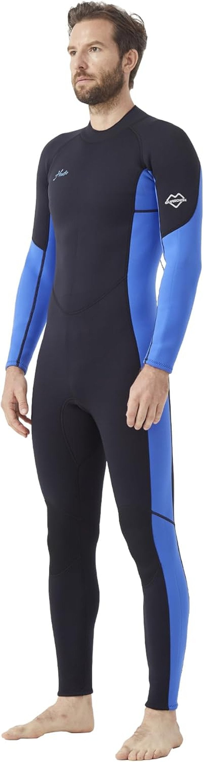 Hevto Men’s 3/2mm Neoprene Wetsuit - Front & Back Zip for Cold Water Surfing, Swimming, Diving