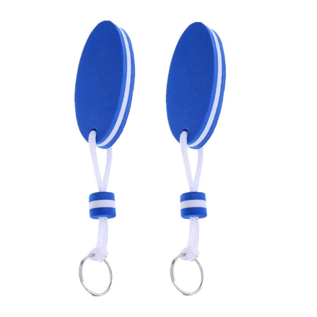 QYM 2 Pieces Floating Keychain, Float Buoy Boat Key Ring Buoyant Sports Key Chains for Boating Fishing Whitewater Rafting Canoeing Sailing, Kayaking, Swimming and Outdoor Sports(Blue)