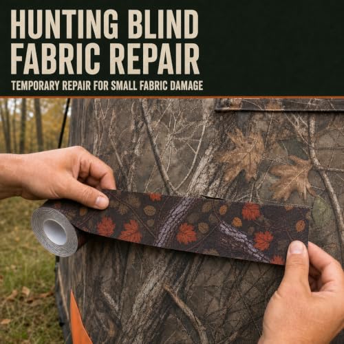 Camo-2 Hunting Blind Repair Tape 4-inch Wide Self-Adhesive Fabric Patch Kit