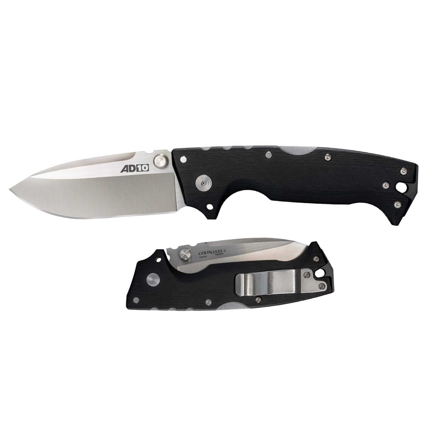 Cold Steel AD-10 3.5" S35VN Drop Point and AD-15 3.5" S35VN Spear Point Folding Knives with Tri-Ad and Scorpion Locks