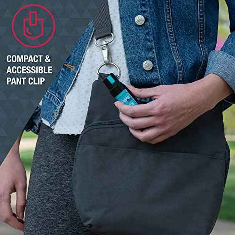 SABRE Pepper Gel with Attachment Clip, Protect Against Multiple Threats with 35 Bursts (5X The Competition), Gel is Safer, UV Marking Dye, Twist Lock Safety, 0.67 fl oz