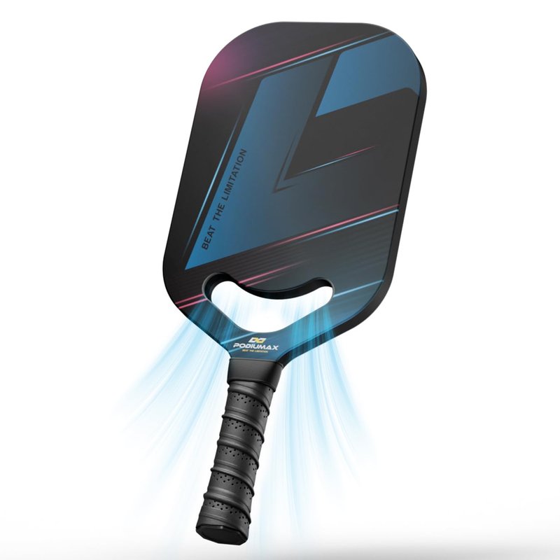 PodiuMax T700 Carbon Fiber Pickleball Paddle with Aero Throat, 13mm Hexa Polymer Core for Power&Control&Spin, Edgeless Pickleball Racket, Lightweight Pickle Ball Paddle for All Players (16" x 7.6")