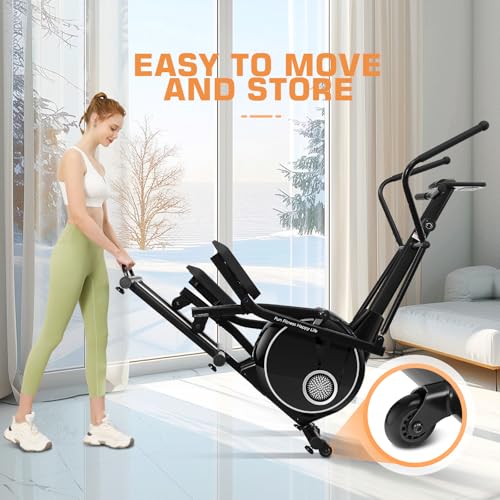 ANCHEER Elliptical Machine, 98% Pre-Installed Elliptical Exercise Machine with APP Hyper-Quiet Front Driving System, Elliptical Trainer with 22 Resistance Levels, 450LBS Weight Capacity (Black)