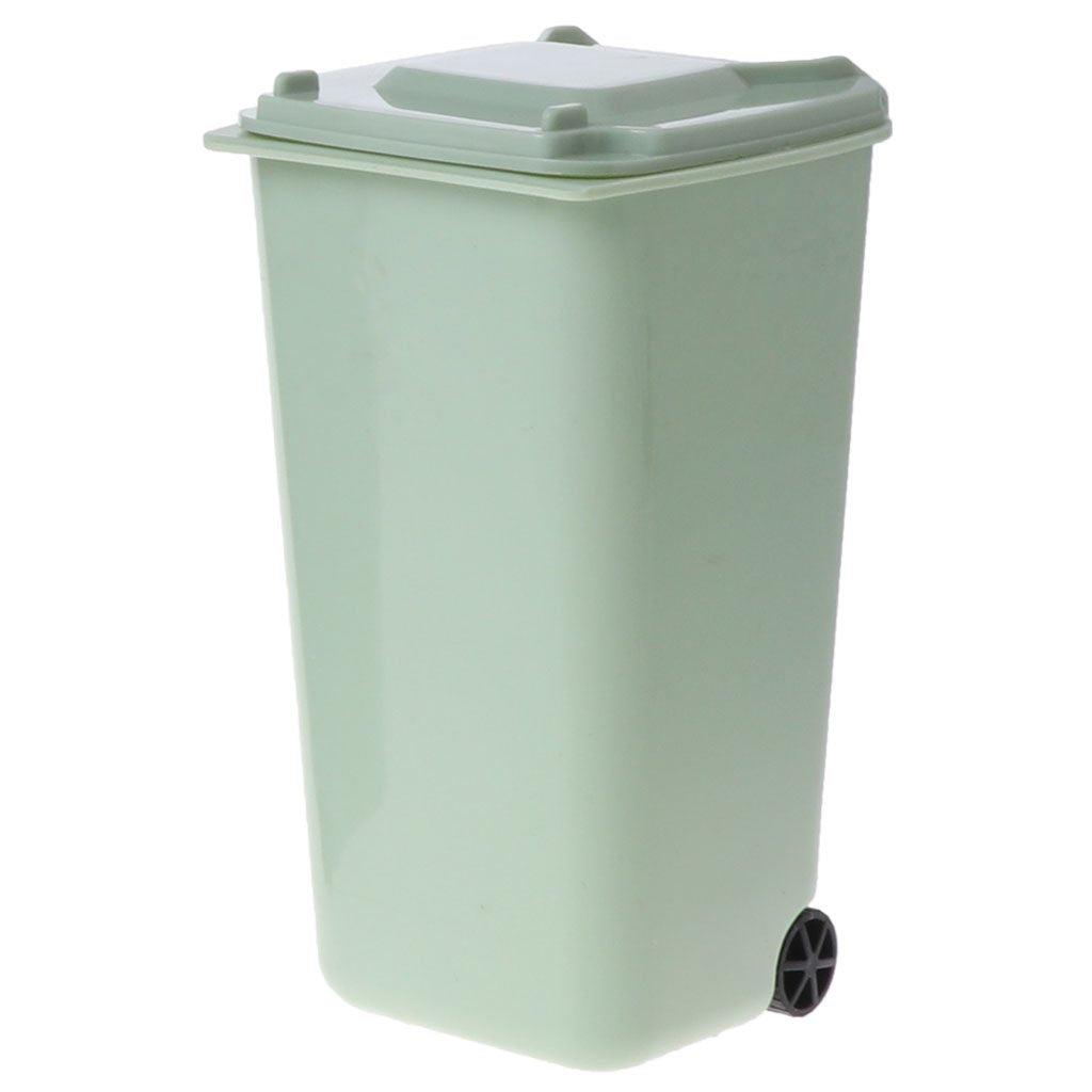 Wheelie Trash Can Pen Holder Storage Bin Desktop Organizer Garbage Bucket Trash Can Kitchen 13 Gallon