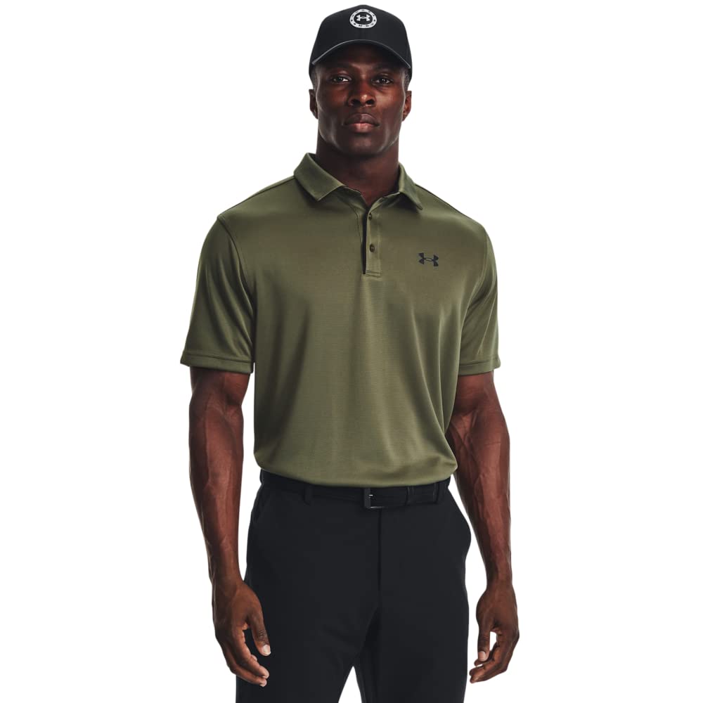 Under Armour Men's Tech Golf Polo, (390) Marine OD Green / / Black, X-Small