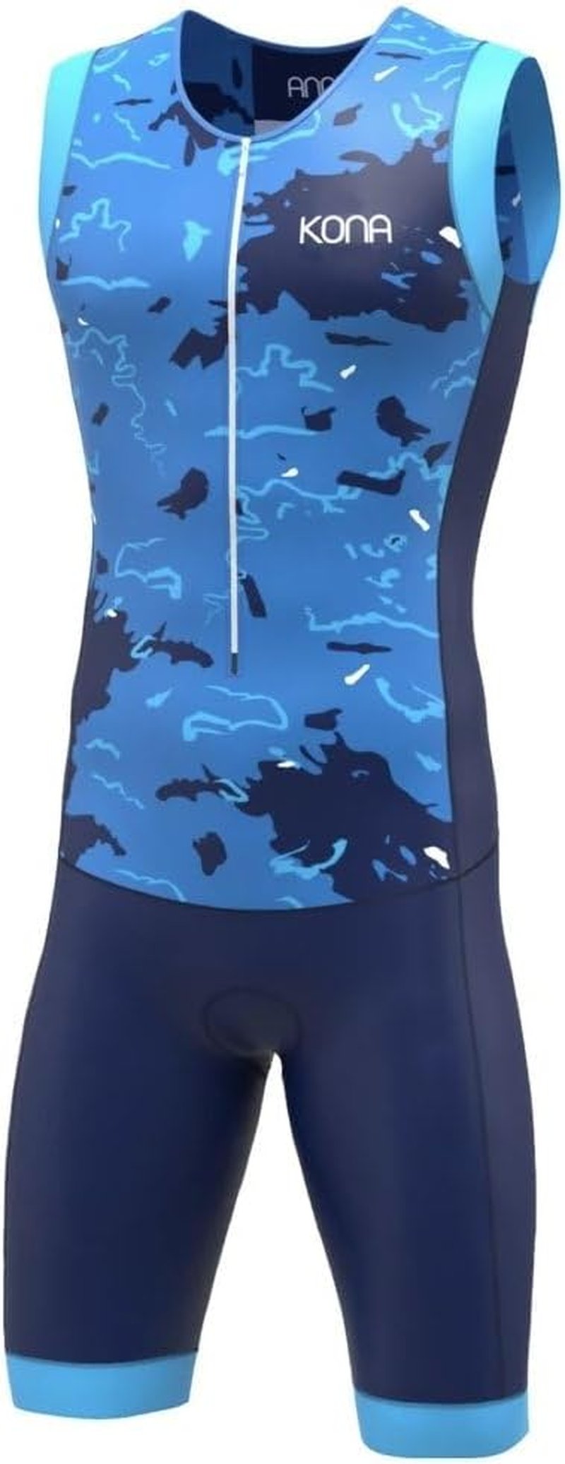 KONA Men's Triathlon Race Suit - Sleeveless Padded Skinsuit for Swim, Bike, Run | Performance Fit