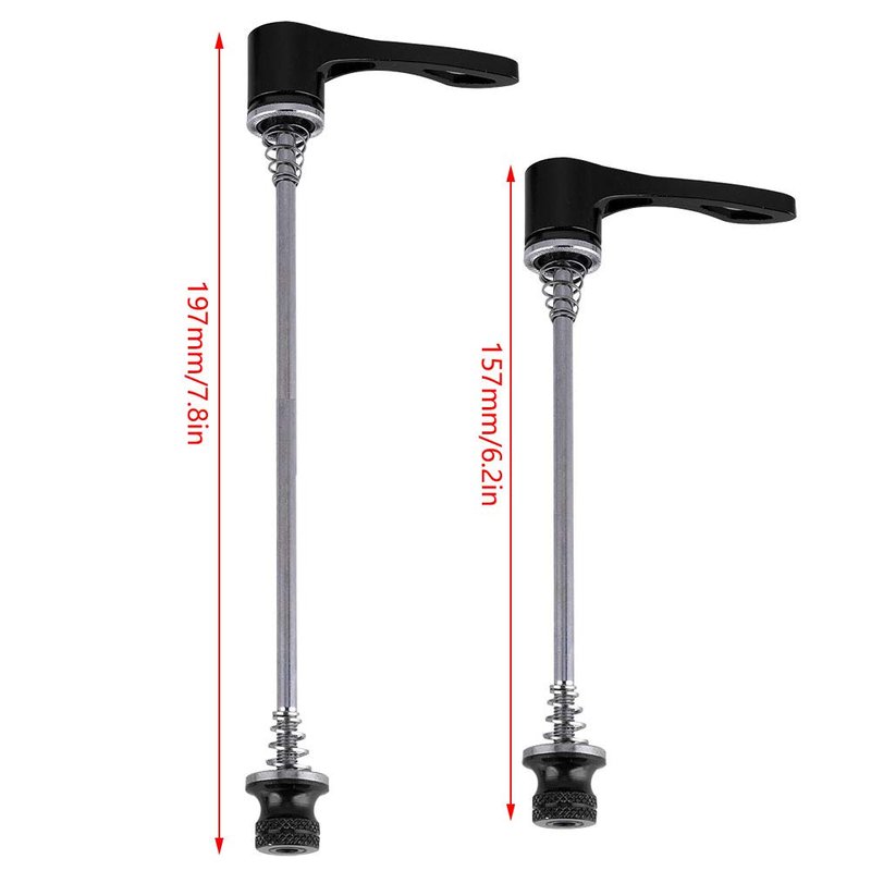 190mm Skewer, 1 Pair Aluminium Alloy Quick Release Skewers Axle Skewer 157MM 197MM for Road Black