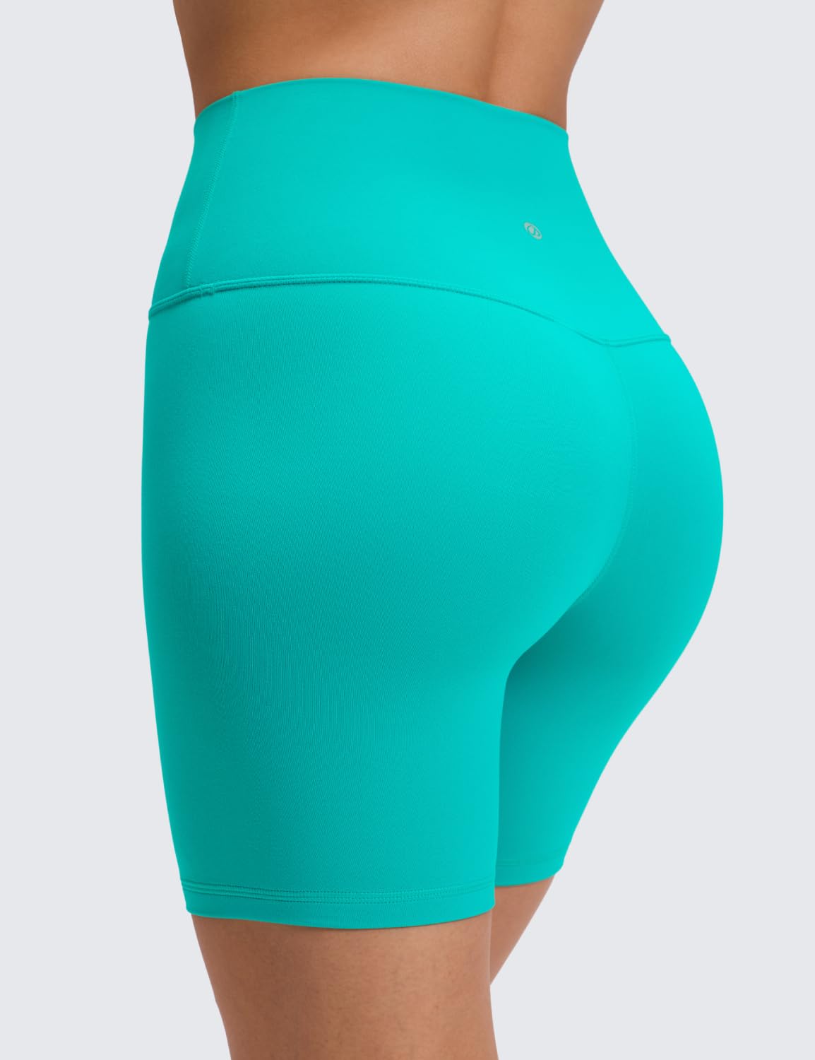CRZ YOGA ButterLuxe Biker Shorts 6" - High Waisted Workout Running Volleyball Spandex Yoga Womens Tropics Teal Large