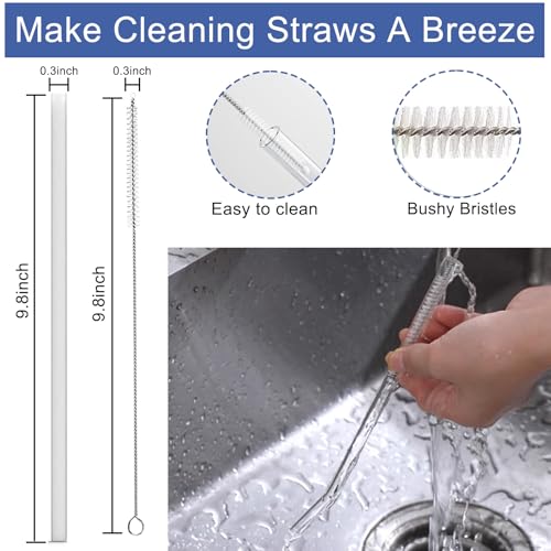 Replacement Straw Set for ThermoFlask Bottles ? Fits 14/16/18/24/32/40/64 oz, Straws + Cleaning Brushes + Measuring Sheets + Cutter Tool