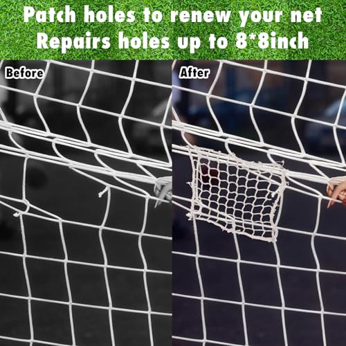 GliCraft White 12x12 Inch Sports Net Repair Kit with 6 Pcs & 100 Zip Ties