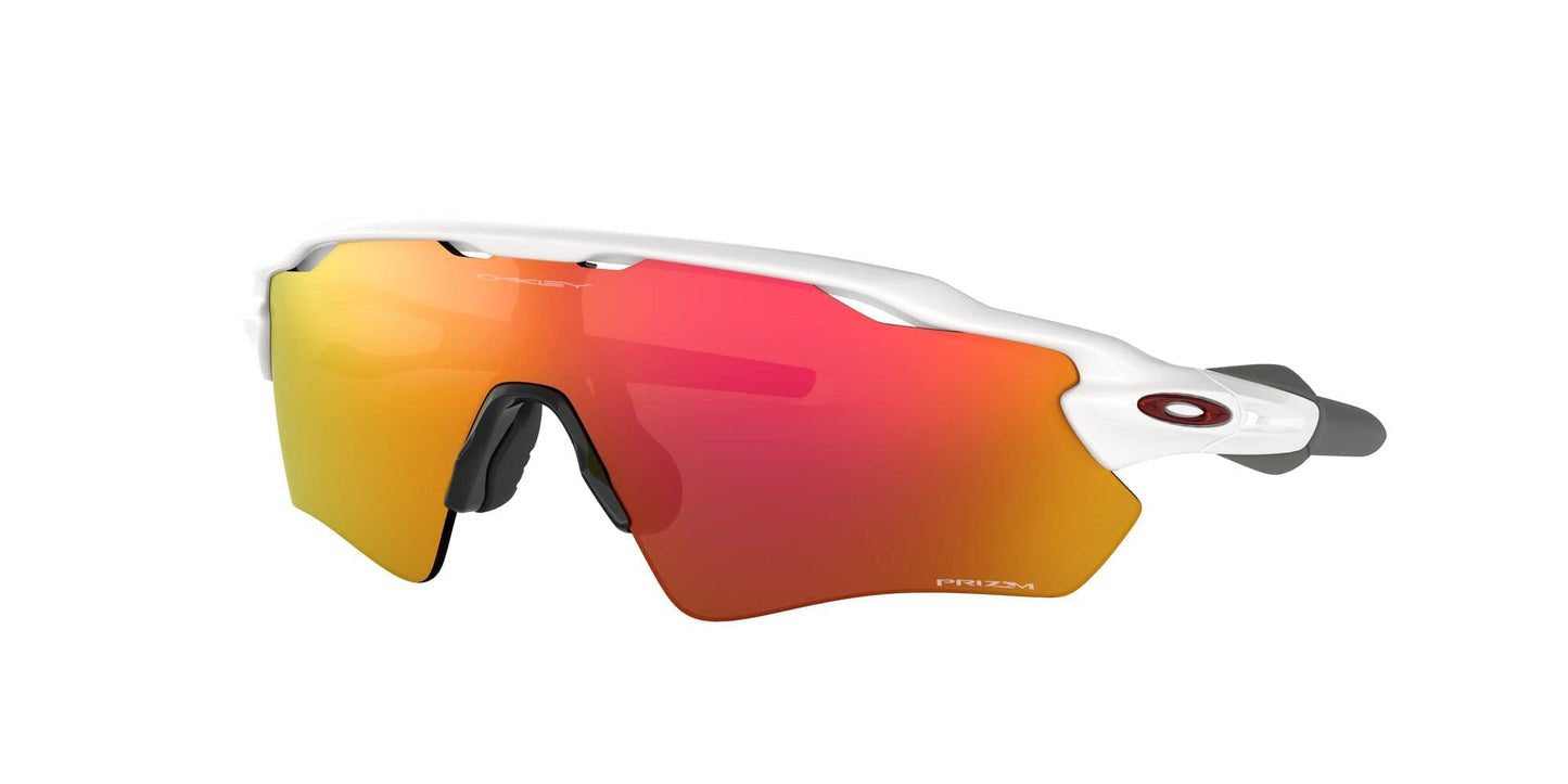 Oakley Men's OO9208 Radar EV Path Rectangular Sunglasses, Polished White Grey/Prizm Ruby, 38 mm