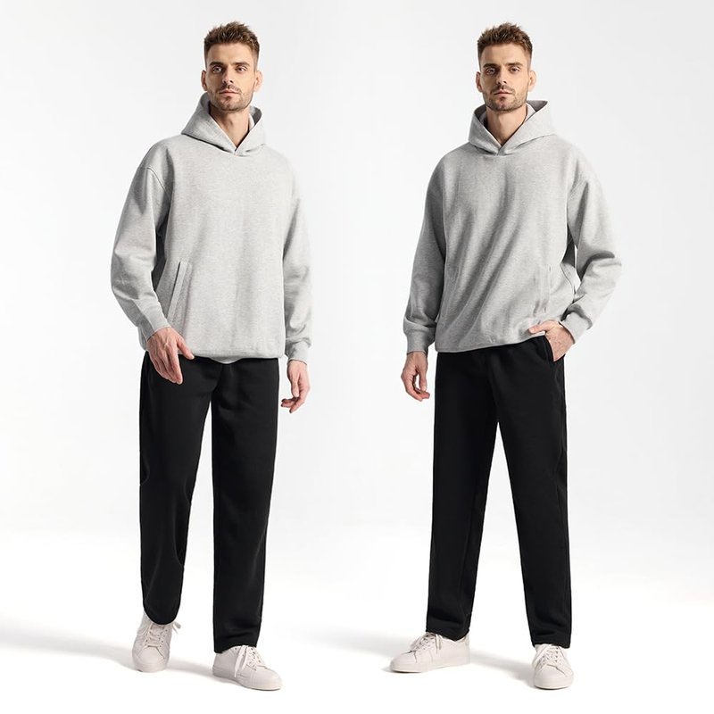 OAKVON Men’s 3 Pack Fleece Sweatpants with Pockets, Active Athletic Pants Workout Jogger Open Bottom