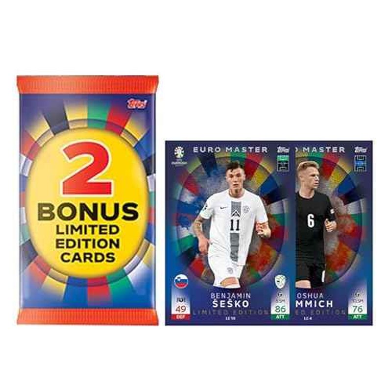 Topps Official Euro 2024 Match Attax - Eco Mega Multipack (Reduced Packaging Version) - Contains 32 EURO 2024 Match Attax cards plus 2 random Limited Edition cards.