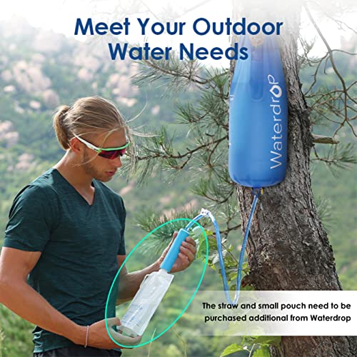 Waterdrop Gravity Water Bag for Camping, Travel, Backpacking, Hiking and Emergency, Compatible with Water Filter Straw, Flex Foldable, 1.5 Gal Bag