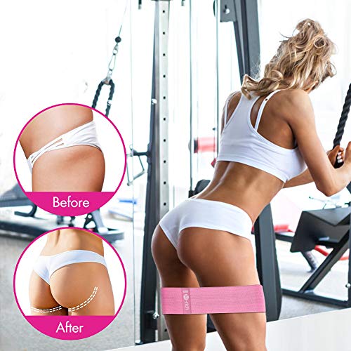 Resistance Bands, Fabric Workout Bands for Women & Men, Cloth Booty Resistance Loop Bands, Non-Slip Thick Squat Bands for Butt, Legs, Thigh, Hip and Glute Excersing, Home Fitness, Pilates, Yoga