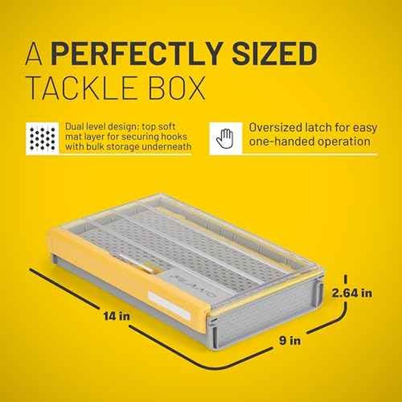 Plano EDGE 3700 Hook Utility Box, Clear/Yellow, Tackle Storage Accessories, Waterproof and Rust-Resistant Container for Fishing Hooks