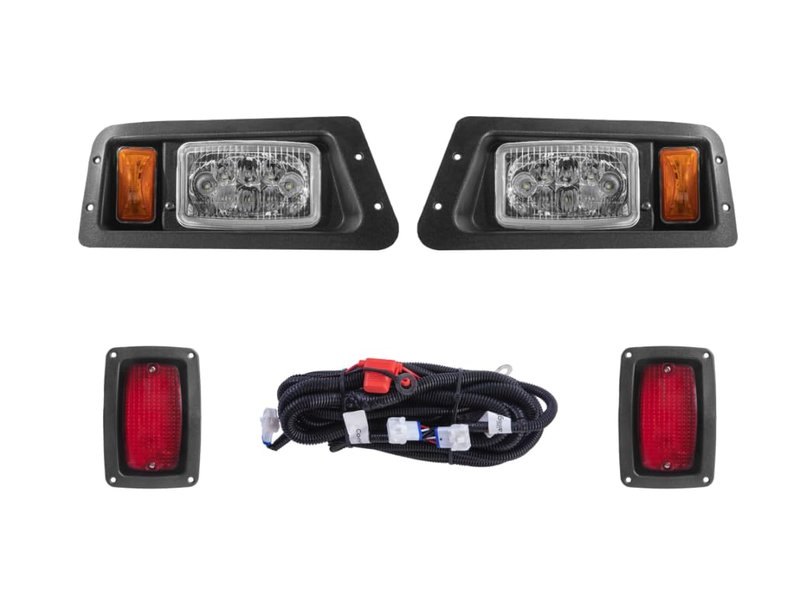 VPAHub Golf Cart Adjustable Light Kit Fit for YAMAHA G22, 2 LED headlight, 2 LED taillight, 1 Basic wiring harness Instruction & hardware included, Black/Amber/Clear
