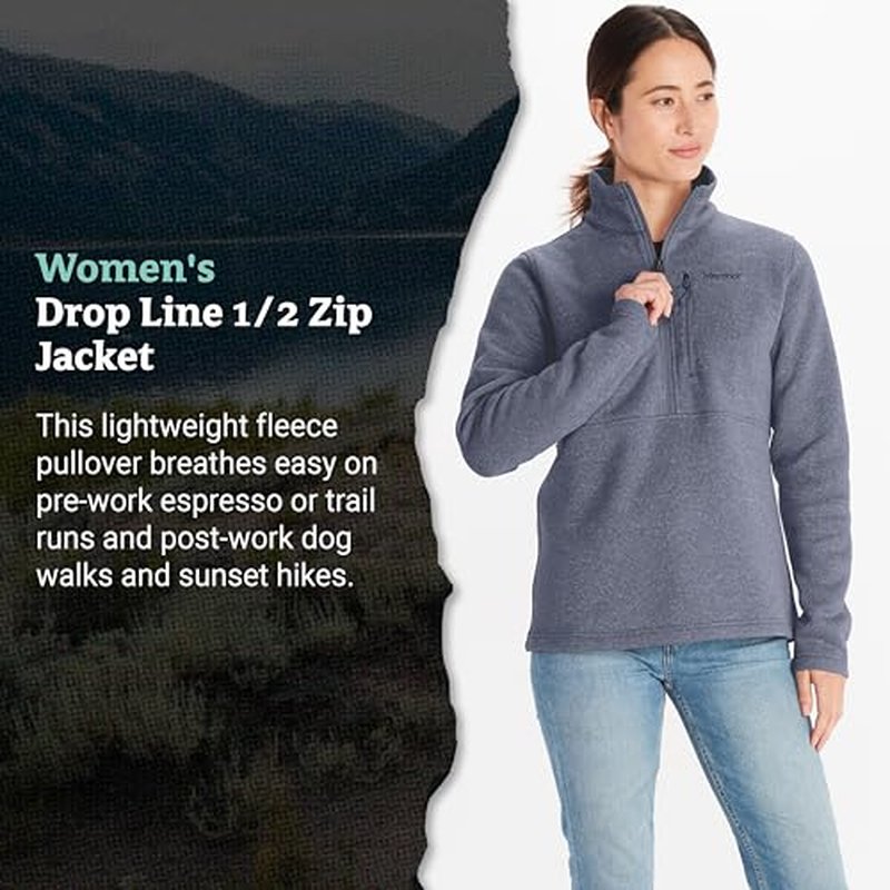 MARMOT Women's Drop Line 1/2 Zip Pullover Jacket - Lightweight, Breathable 100-Weight Sweater Fleece
