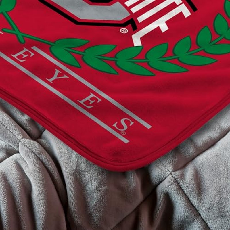 Northwest NCAA Ohio State Buckeyes Silk Touch Throw Blanket - Official NCAA Licensed, Ultra-Soft Fleece | Cozy Game Day Essential for Fans, Unisex Gift, 46" x 60"