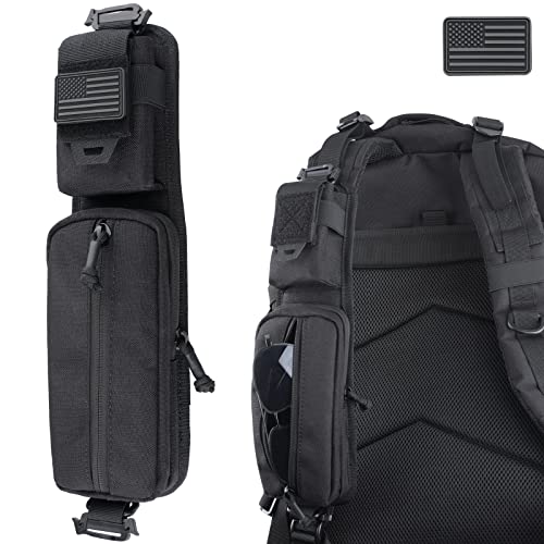 WYNEX Molle Accessories Pouch of Double Zipper Pocket Version, Backpack Strap Pouch Shoulder Strap Molle Attachment Tactical Accessories Bag Shoulder Starps Zipper Pocket Additional Phone Holder